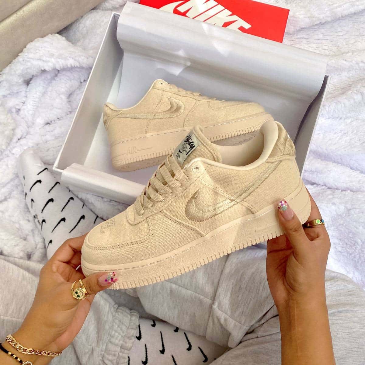 air force one stussy beige